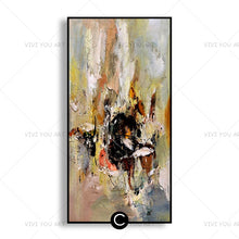 Load image into Gallery viewer, 100% Hand Painted Colorful Abstract Crane Orange Gray Blue Sheet Oil Painting  Canvas For Room Decor Modern  100% Handmade Picture  Painting