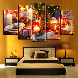 Christmas Santa Claus 5PCS HD Canvas Print - Frame For Christmas Gifts - SallyHomey Life's Beautiful