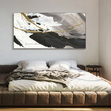 Load image into Gallery viewer, Hand painted oil painting canvas abstract black and white gold modern art acrylic paintings Large Wall Art for living room decor - SallyHomey Life&#39;s Beautiful