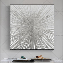 Load image into Gallery viewer, 100% Hand Painted High Quality Gray Line Silver Abstract Best Art Oil Painting Canvas Handmade Painted Home Decor Artwork