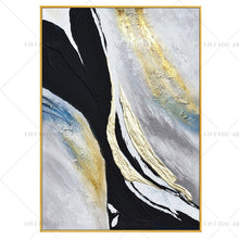 Load image into Gallery viewer, 🔥 🔥 100% Hand Painted Golden Line Sandy City Abstract Painting  Modern Art Picture Living Room Modern Cuadros Canvas Art High Quality