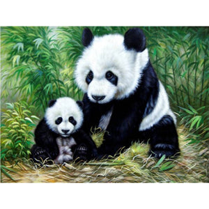 5D Diamond Painting Panda Green Bamboo Animal Round Full Drill Cartoon Children DIY Mosaic Embroidery Cross Stitch Rhinestone