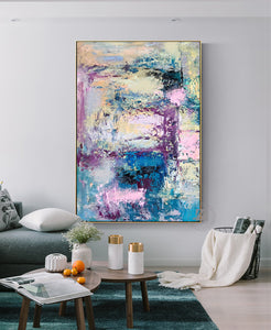 Original Decorative artwork handmade oil painting on canvas vertical wall pictures for living room wall painting abstract modern - SallyHomey Life's Beautiful