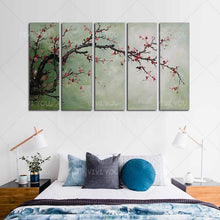 Load image into Gallery viewer, 100% Hand Painted  Plum Blossom Original Flowers Modern Home Decor Oil Painting Artwork Silver White Painting Hand pained