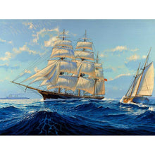 Load image into Gallery viewer, DIY 5D Diamond Painting Ship on Sea Diamond Embroidery Landscape Cross Stitch Kits Full Round Drill Rhinestone Mosaic Decor - SallyHomey Life&#39;s Beautiful