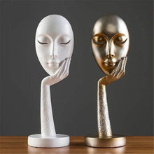 Load image into Gallery viewer, Modern Human Meditators Abstract Lady Face Character Resin Statues Sculpture Art Crafts Figurine Home Decorative Display