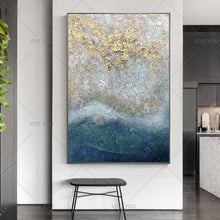 Load image into Gallery viewer, 100% Handpainted By Professional Artist Handmade Abstract Landscape Oil Painting On Canvas Living Room Home Decor Gold Art