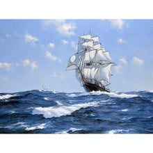 Load image into Gallery viewer, DIY 5D Diamond Painting Ship on Sea Diamond Embroidery Landscape Cross Stitch Kits Full Round Drill Rhinestone Mosaic Decor - SallyHomey Life&#39;s Beautiful