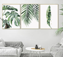 Load image into Gallery viewer, Scandinavian Style Tropical Plants Poster Green Leaves Decorative Picture Modern Wall Art Paintings for Living Room Home Decor - SallyHomey Life&#39;s Beautiful
