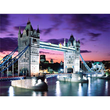 Load image into Gallery viewer, DIY 5D Diamond Painting Bridge City Diamond Embroidery Landscape River Night Cross Stitch Full Round Drill Mosaic Rhinestone Art