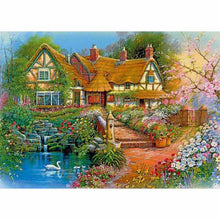 Load image into Gallery viewer, DIY 5D Diamond Painting Cross Stitch Full Round House Diamond Embroidery Mosaic Rhinestone Landscape Village Villa Home Decor - SallyHomey Life&#39;s Beautiful