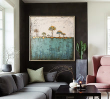 Load image into Gallery viewer, Hand painted  Abstract painting on canvas paintings for living room wall landscape tree green vintage pictures on the wall - SallyHomey Life&#39;s Beautiful