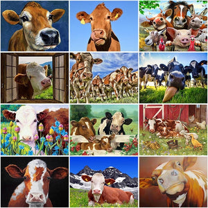 DIY 5D Diamond Painting Farm Animal Cross Stitch Kit Mosaic Cow Family Full Round Drill Diamond Embroidery Rhinestone Decor Home - SallyHomey Life's Beautiful