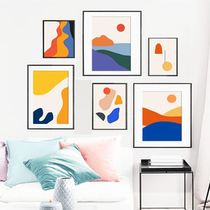 Geometric Abstract Scene Scandinavia Wall Art Canvas Painting Nordic Posters And Prints Wall Pictures For Living Room Decor - SallyHomey Life's Beautiful