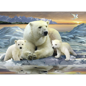 DIY 5D Diamond Painting Polar Bear Full Round Drill Diamond Embroidery Cross Stitch Mosaic Animal Picture Rhinestone Home Decor - SallyHomey Life's Beautiful