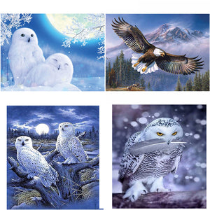 DIY Eagle 5D Diamond Painting Full Round Drill Owl Diamond Embroidery Animal Mosaic Rhinestones Cross Stitch Art Wall Home Decor - SallyHomey Life's Beautiful