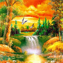 Load image into Gallery viewer, DIY 5D Diamond Painting Waterfall Diamond Embroidery Landscape Lake Cross Stitch Kits Full Round Drill Mosaic Rhinestone Decor