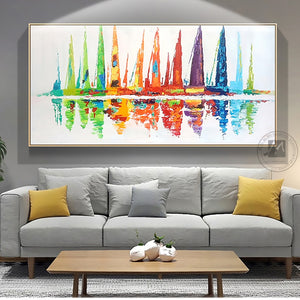 Decorative wall pictures abstract paintings heavy oil texture oil painting on canvas landscape  for living room wall decoration - SallyHomey Life's Beautiful