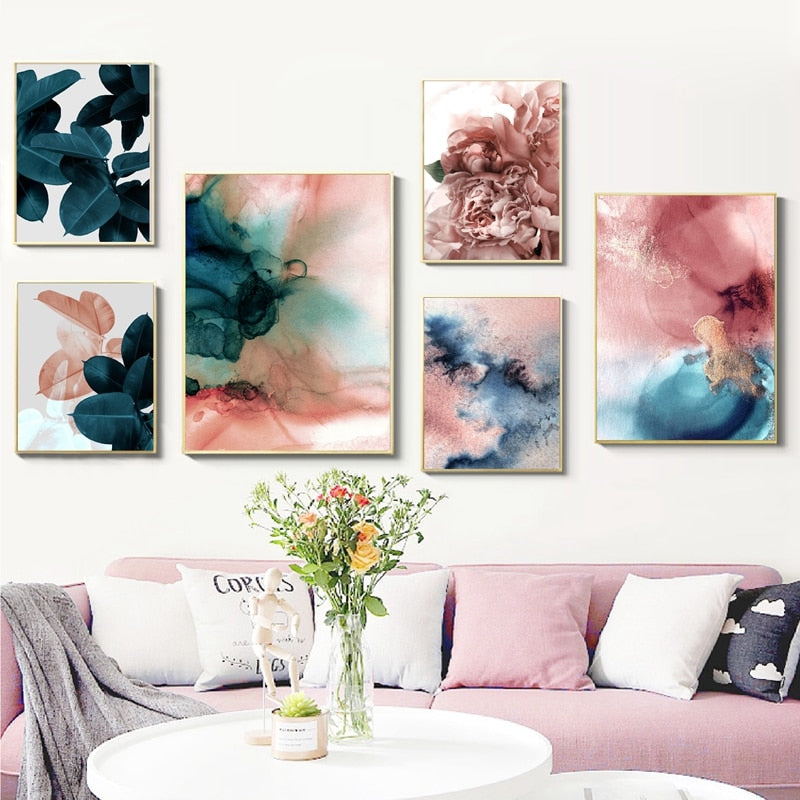 Wall Pictures For Living Room Leaf Cuadros Picture Nordic Poster Floral Wall Art Canvas Painting Botanical Posters And Prints - SallyHomey Life's Beautiful