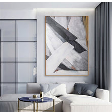 Load image into Gallery viewer, Oil painting canvas black and white lienzos cuadros decorativos pictures abstract moderne painting canvas custom artwork large - SallyHomey Life&#39;s Beautiful