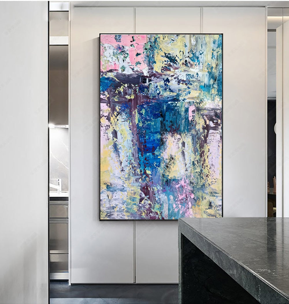 Abstract modern Laminas decorativas pared cuadros handmade canvas painting pictures for home decor for living room decoration - SallyHomey Life's Beautiful