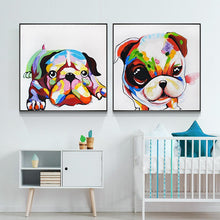 Load image into Gallery viewer, 100% Hand Painted Abstract Colorful Dog Painting On Canvas Wall Art Frameless Picture Decoration For Live Room Home Decor Gift