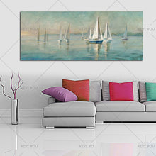 Load image into Gallery viewer,   100% Hand Painted   Sailboat on Canvas -Acrylic Abstract Landscape Paintings