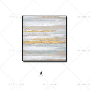 🔥 🔥 100% Hand Painted White Golden Sky Abstract Painting  Modern Art Picture For Living Room Modern Cuadros Canvas Art High Quality