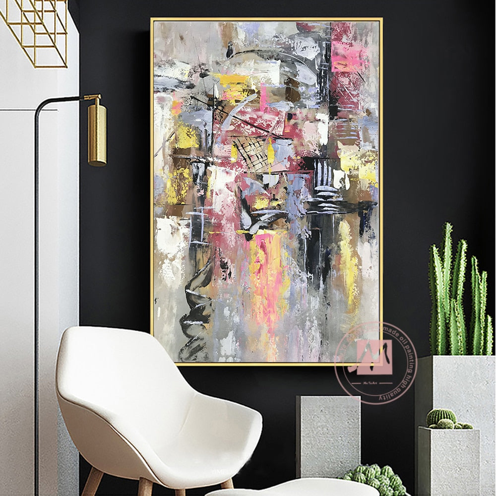 Handmade oil painting original abstract living room pictures on the wall vertical canvas art paintings large home decor artwork - SallyHomey Life's Beautiful