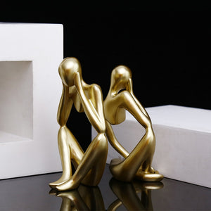 Living Room Decor Abstract Thinker Sculpture Miniature Model For Home Decoration Figurines Handcrafts Decoration Ornaments Gifts