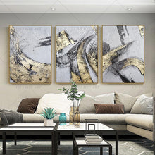 Load image into Gallery viewer, 100% Handmade Gold Yellow Gray Abstract Painting  Modern Art Picture For Living Room Modern Cuadros Canvas Art High Quality