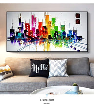 Load image into Gallery viewer, Large wall painting living room handmade modern landscape canvas paintings lienzos cuadros decorativos city abstract art acrylic - SallyHomey Life&#39;s Beautiful