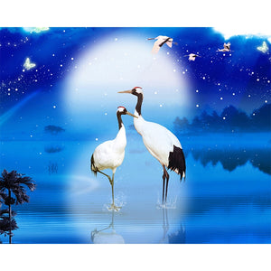 DIY 5D Diamond Painting Crane Animal Mosaic Cross Stitch Full Round Drill Diamond Embroidery Rhinestones Picture Decor Home