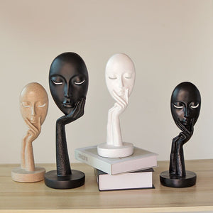 Strongwell Nordic Silence Face Figurine Animal Abstract Sculpture Resin Statue Decor Home Decoration Accessories Modern Art