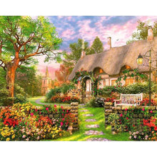 Load image into Gallery viewer, DIY 5D Diamond Painting Cross Stitch Full Round House Diamond Embroidery Mosaic Rhinestone Landscape Village Villa Home Decor - SallyHomey Life&#39;s Beautiful