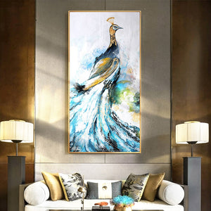 100% Hand Painted Abstract Bird Art Oil Painting On Canvas Wall Art Frameless Picture Decoration For Living Room Home Decor Gift