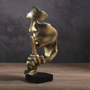 Silence Is A Gold Figure Abstract Crafts Ornaments Living Room Tv Cabinet Wine Cabinet Home Resin Crafts Home Decoration