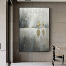 Load image into Gallery viewer, 100% Hand Painted Gray Gold Shadow Abstract Painting  Modern Art Picture For Living Room Modern Cuadros Canvas Art High Quality
