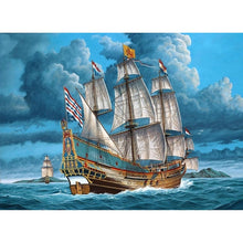 Load image into Gallery viewer, DIY 5D Diamond Painting Ship on Sea Diamond Embroidery Landscape Cross Stitch Kits Full Round Drill Rhinestone Mosaic Decor - SallyHomey Life&#39;s Beautiful