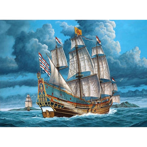 DIY 5D Diamond Painting Ship on Sea Diamond Embroidery Landscape Cross Stitch Kits Full Round Drill Rhinestone Mosaic Decor - SallyHomey Life's Beautiful