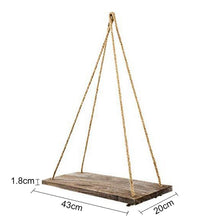 Load image into Gallery viewer, Hanging Wooden Plant Decorative Shelf  Storage Rack Wall Rope Decorative Shelves Bedroom Living Room Office Decoration Crafts