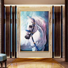 Load image into Gallery viewer, 100% Hand Painted White Horse Art Oil Painting On Canvas Wall Art Frameless Picture Decoration For Living Room Home Decor Gift