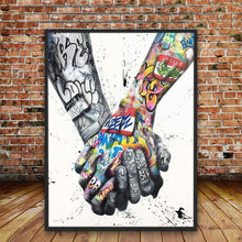 Load image into Gallery viewer, Street Graffiti Tattoos Hand Painting Prints on Canvas Wall Art Poster Home Decorative Picture for Living Room Decor No Frame - SallyHomey Life&#39;s Beautiful