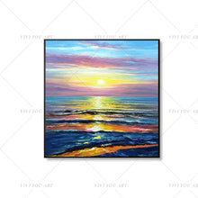Load image into Gallery viewer, 100% Hand Painted Color Sea View Sun Abstract Painting  Modern Art Picture For Living Room Modern Cuadros Canvas Art High Quality