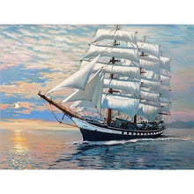 Load image into Gallery viewer, DIY 5D Diamond Painting Ship on Sea Diamond Embroidery Landscape Cross Stitch Kits Full Round Drill Rhinestone Mosaic Decor - SallyHomey Life&#39;s Beautiful