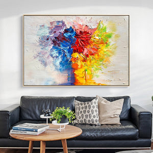 100% Hand Painted Abstract Abstract Flower Oil Painting On Canvas Wall Art Frameless Picture Decoration For Live Room Home Decor