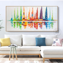 Load image into Gallery viewer, Large wall painting living room handmade modern landscape canvas paintings lienzos cuadros decorativos city abstract art acrylic - SallyHomey Life&#39;s Beautiful