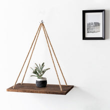 Load image into Gallery viewer, Twine Wooden Wall Shelf Flower Pot Racks Storage Rack Room Storage Organizer Hanging Swing Shelf Home Wall Decor Crafts - SallyHomey Life's Beautiful
