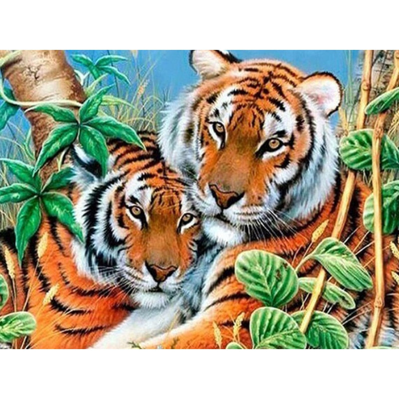 5D Diy Diamond Painting Animals Tiger Cross Stitch Set Full