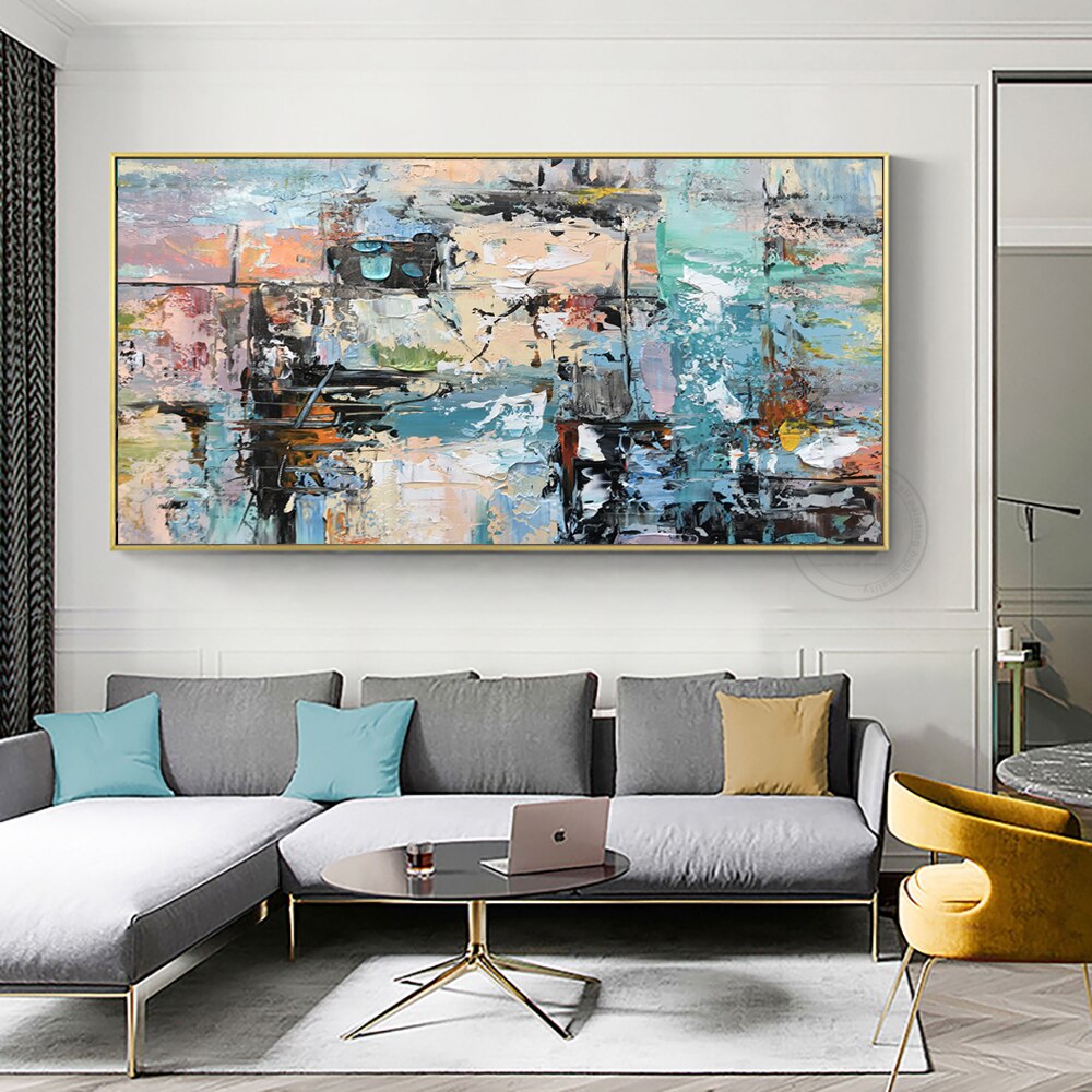 Hand painted oil on canvas painting wall picture decoration living room original wall art  laminas decorativas pared cuadros - SallyHomey Life's Beautiful